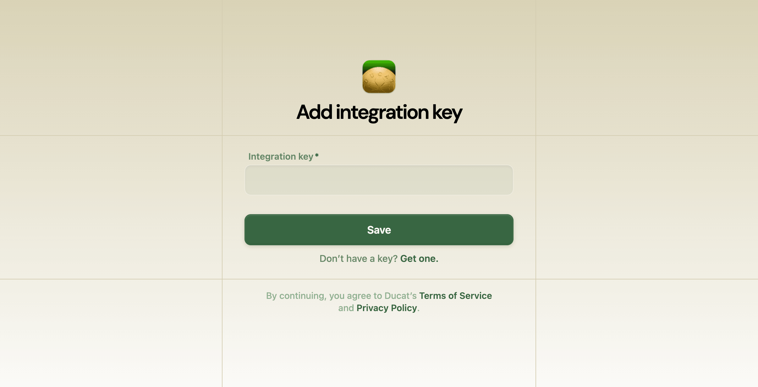 Adding integration key