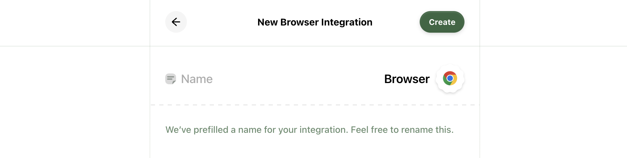 Create browser integration