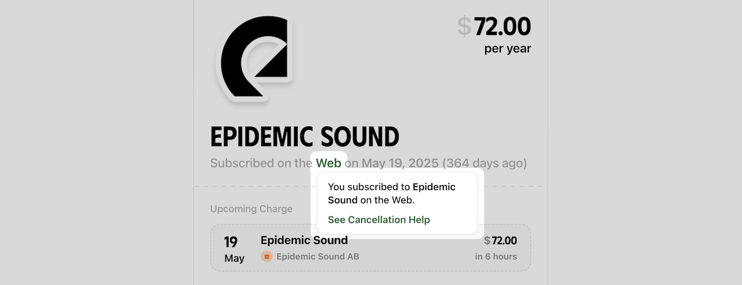 Epidemic sound cancellation help